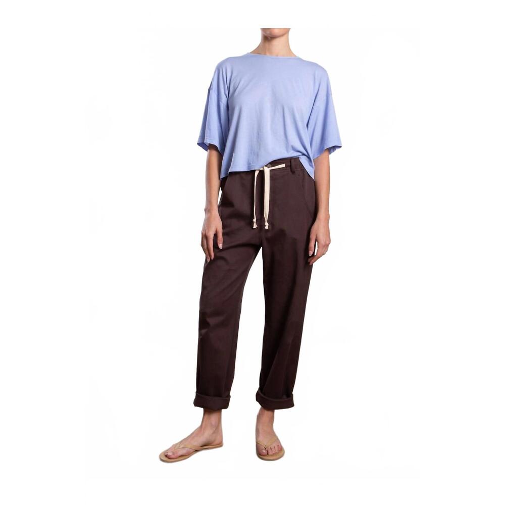 NEW PHARAOH claire cotton twill pant in bittersweet